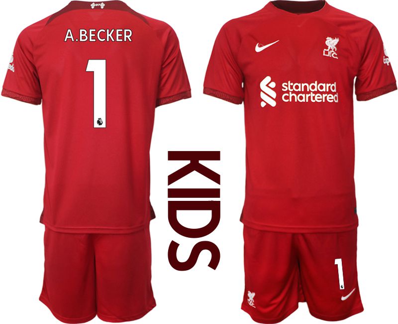 Youth 2022-2023 Club Liverpool home red 1 Soccer Jersey